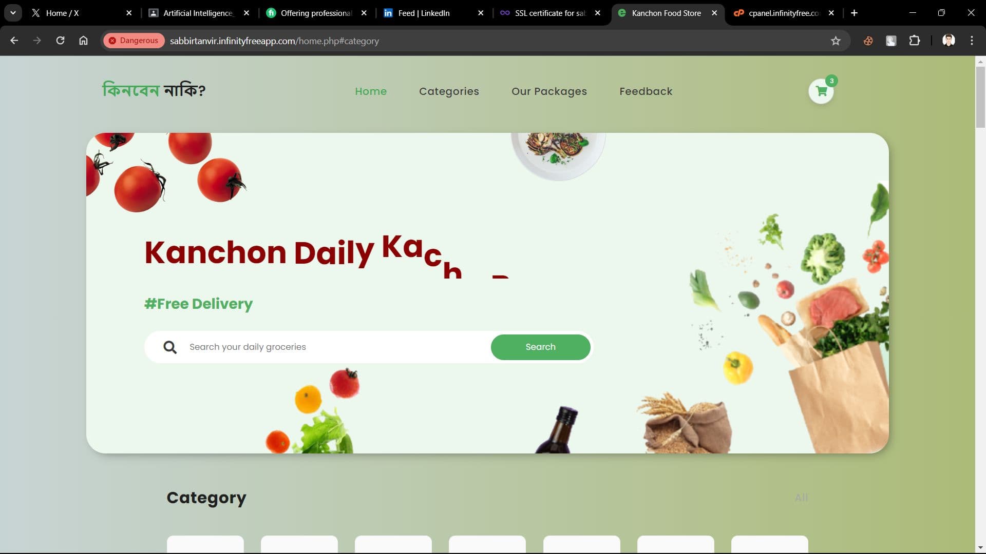 Grocery Shopping Website